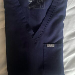 Figs Navy Blue Scrub Top
